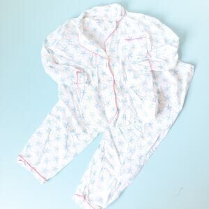 Marigot 100% Cotton White Blue Starfish Print Pajama Set Size Small
